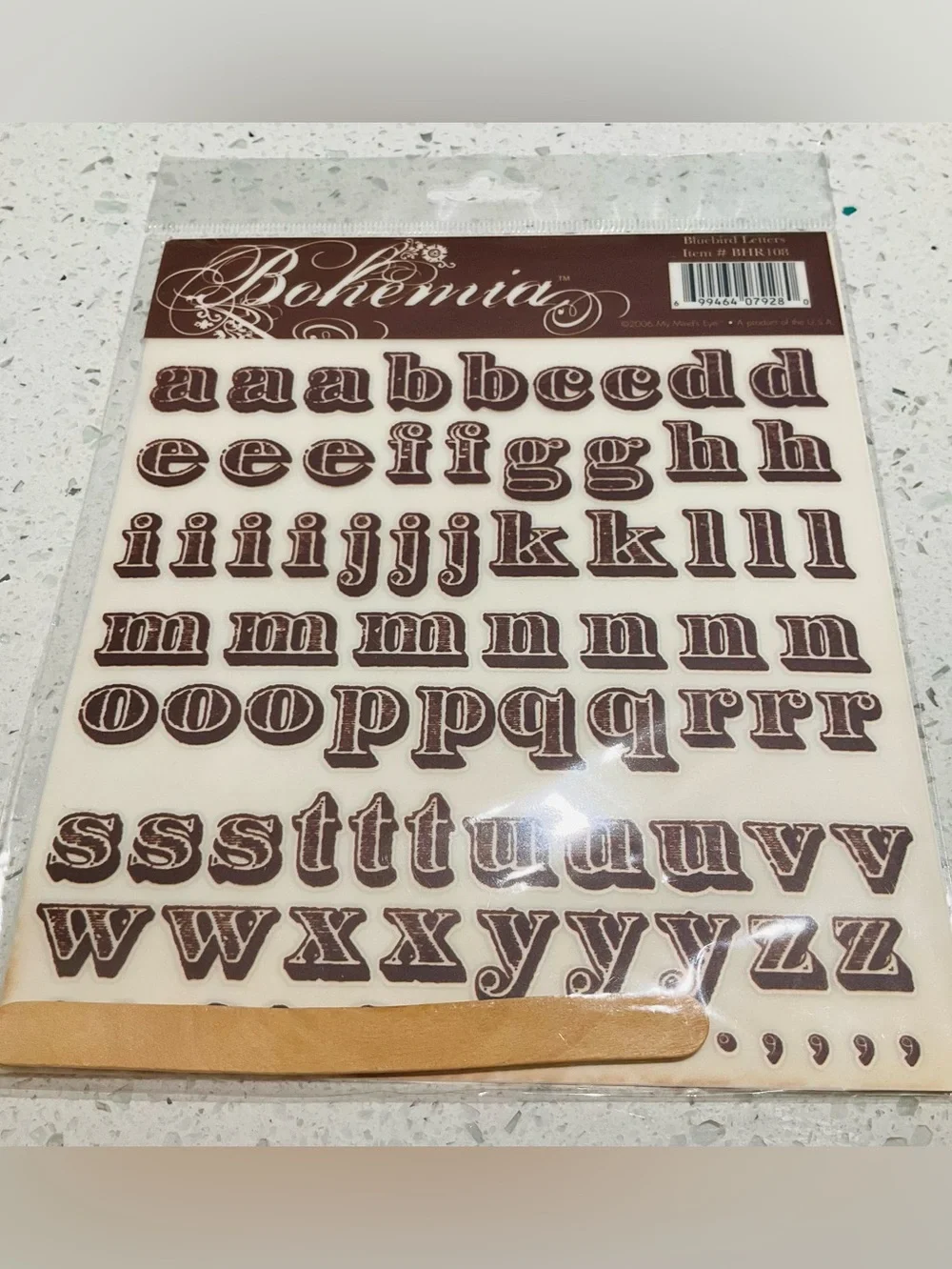 NIP 7pc Vintage 2006 My Minds Eye Bohemia Rub Ons Scrapbooking Paper Crafts DIY